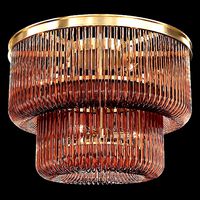 Restoration Hardware BETTINA CRYSTAL SMOKE FLUSH MOUNT BRASS