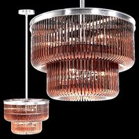 Restoration Hardware BETTINA CRYSTAL SMOKE GLASS  PENDANT PEWTER