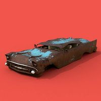 Old Retro Junkyard Car Low-poly 3D model