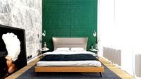 Mamy blue bed from Poltranofrau and Suprematics CS5 three lamp