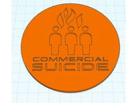 Commercial Suicide logo coaster