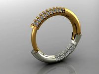 GC GOLD E067- Diamond Cartilage Earring | 3D