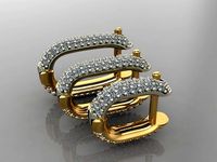 GC GOLD E065- Diamond Cartilage Earring | 3D