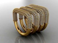 GC GOLD E063- Diamond Cartilage Earring | 3D