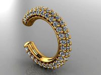 GC GOLD E057- Diamond Cartilage Earring | 3D