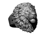 Calm Lion animal head ring jewelry | 3D