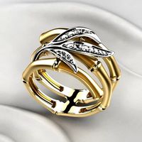 Carrera Bambu Style Gold Ring | 3D