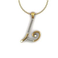 Letter  N 016 Golden Pendant With Diamonds 3D print model | 3D