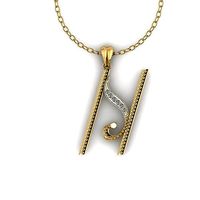 Letter  N 0022 Golden Pendant With Diamonds 3D print model | 3D