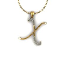 Letter  N 0021 Golden Pendant With Diamonds 3D print model | 3D