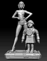 Wilma and Twiki from Buck Rogers in the 25th Century | 3D