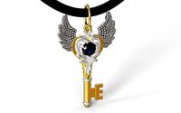 Angel key pendant with gem 5mm | 3D