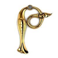 Bird calligraphy with armenian letter The | 3D