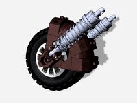 Shock absorber system for outroad wheel