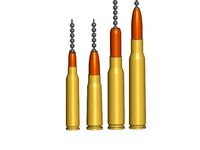 Rifle Ammo Pull Ball Chain, Keychain Knob | Handle | Fob | Finials