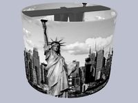 New-York lithophane lampshade with bulb holder