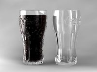 Coca Cola Glass with Water Droplets 3D Model