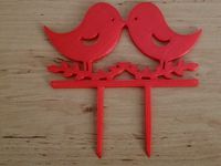 Kissing birds cake topper