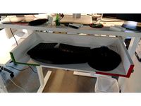 Desk drawer to keyboard tray border