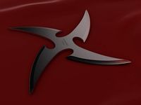 4 Point Curved Shuriken 3D Model