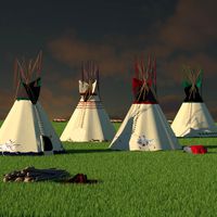 Lakota Tipi's, Medicine Pipe And Beaded Sheath Knife - OBJ