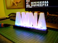 3D Printed Name Desktop Display with RGB Lights