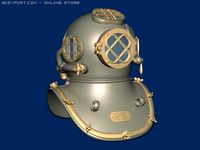 WW II vintage US Navy Mark V underwater helmet 3D Model