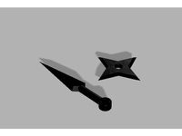 [1/144 scale]kunai and syuriken set (Ninja's throwing star and knife)