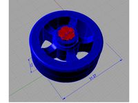 5 spoke slot Toy car wheel
