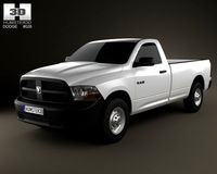 Dodge Ram 1500 Regular Cab ST 8foot Box 2012 3D Model