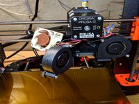 Bent Dual Part Cooling Fan Mount / Shroud with Nozzle View for Prusa i3 MK3