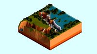Cartoon Low Poly Victoria Falls