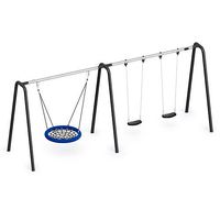 Swing with birds nest rope seat