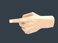 lowpoly pointing hand