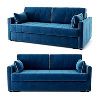 Straight blue sofa bed Rimmini velor