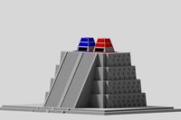 Low Poly Cartoon Simple Aztec Pyramid