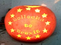 Bollocks to Brexit - laser engraved pumpkin