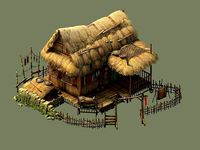 Game Model - prairie scene - Grass house 01