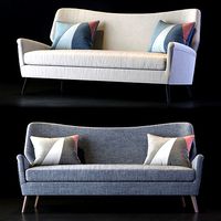 Arteriors Beck Settee Indigo Boucle