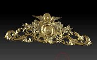 Classic 3D textures are inlaid with a gold frame 3D model