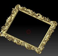 Classic frame of luxurious gold interior inlaid with gold