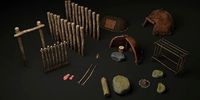 Neanderthal paleolithic primitive fortified settlement