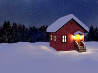 Falling Snow and Small House