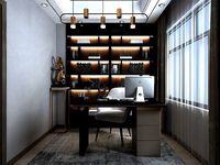 Home Office Design with Various Figurines