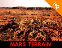 Mars Planet Landscape Desert Terrain Valley 10x10km PBR 02