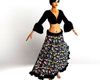 Stylish Designer Women Gypsy Skirt 3D model