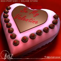 valentine cake 3D Model