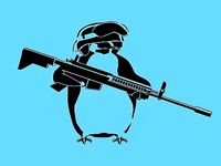 penguin soldier stencil