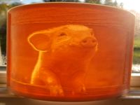 Curved Lithophane - Happy Smiling Piglet!