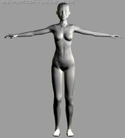 young woman T pose 3D Model